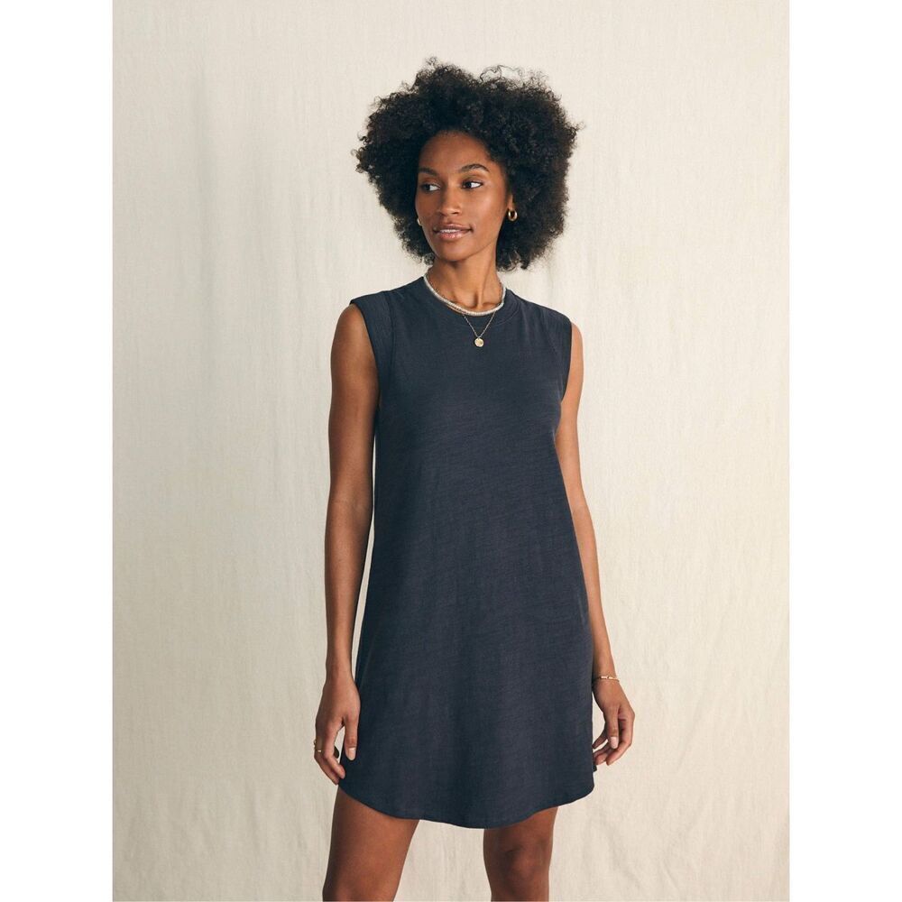 Faherty NWT Sunwashed Slub Muscle Dress Washed Black Size XS